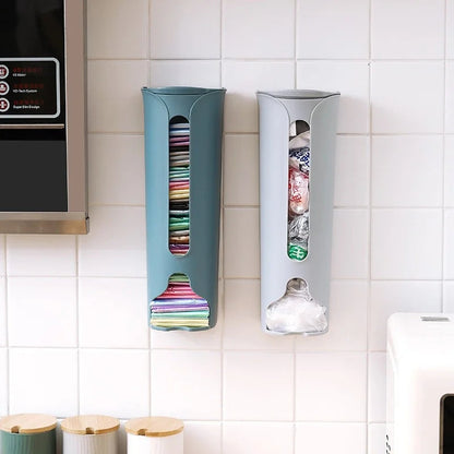 1PC Wall Hanging Garbage Bag Kitchen Accessories Storage Box Kitchen Plastic Bag Holder Organizer Bathroom Trash Bags Dispenser